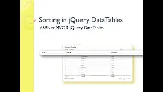 5 - Sorting In Jquery Datatables With ASP.Net MVC