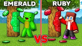 Mikey Emerald VS JJ Ruby Touch Battle in Minecraft - Maizen