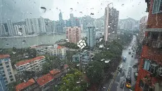 4K | Midnight Rainstorm Outside Window with Gentle Thunder – Sleep Deeply