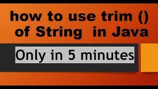 How to use Trim() in Java