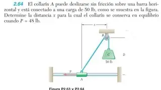 2.64 El collarín A puede deslizarse sin fricción sobre una barra horizontal y...