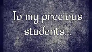 Message from a Teacher to the graduates students