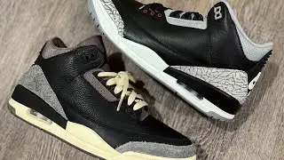 Jordan 3 Black Cement Versus Aj3 A Ma Maniere 2024 Sneaker Releases - #gotemearly #unboxing