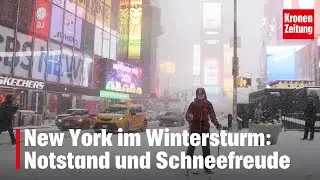 New York im Wintersturm: Notstand und Schneefreude | krone.tv NEWS