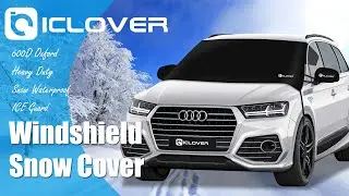 IC ICLOVER Car Windshield Snow Cover, 600D Snow Cover with Side Mirror Cover, All Weather Protection