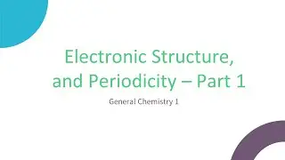 Electronic Structure, and Periodicity Part 1 (Tagalog/English)