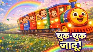 Chuk Chuk Magic Train 🚂 | Hindi Kids Cartoon Song | Learning Train for Kids @Sunnysmiles1803 