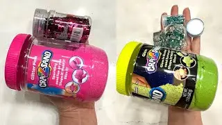 Green or Pink, who will win? Most Satisfying Slime Battle. ASMR, No talking. Making slimes in bowl.