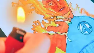 How To Draw The Human Torch FLAME ON TRANSFORMATION | Step By Step | Fantastic 4