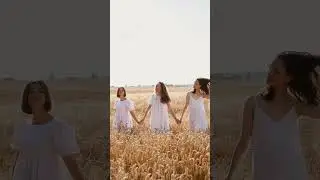 three beautiful 💞🌹lady video shoot in the wheat crops field 🌾🌾💞