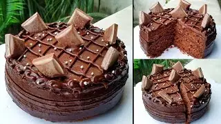 Chocolate Cake Without Whipped Cream सबसे आसान चॉक्लेट केक की रेसिपी | No Oven No Egg No Butter