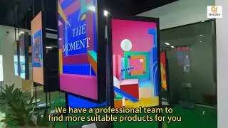 indoor retail store window double sided lcd display screen for advertising push