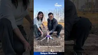 Couple planting a tree- The workers do their job perfectly || #machine #shorts