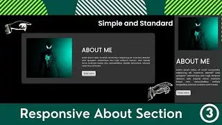 How to Create a Responsive About me section using pure HTML and CSS .