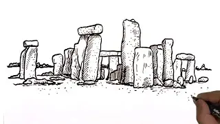 Stonehenge Drawing.| How to draw Stonehenge easy.