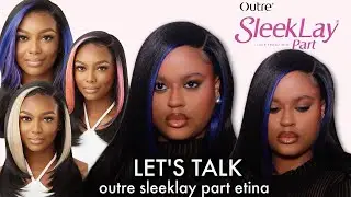 NEW Skunk Stripe Synthetic Wig 🤯 Outre Synthetic Sleek Lay Part HD Transparent Lace Front Wig Etina
