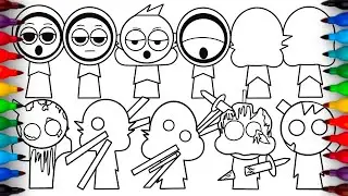 Incredibox Sprunki Coloring New Pages | How to COLOR JEVIN Sprunki Phase 1 to Phase 12