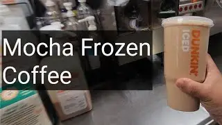 This is Dunkin Donuts Mocha Frozen Coffee! Customer Order Drink