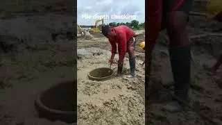 Pile depth check#Pile depth checking#Pile work #shorts#civilengineering#assam