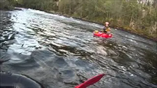 River rafting with one person rafting boat