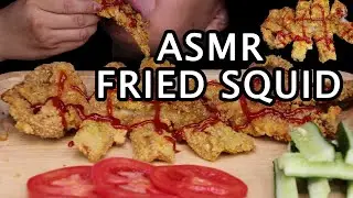 Fried big squid ASMR chewing and swallowing sound（木清渊/MUQINGYUAN）