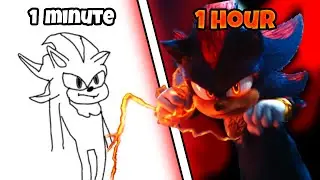 Drawing Shadow in 1 MINUTE VS 1 HOUR...