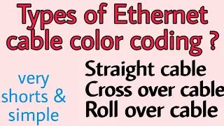 Ethernet cable color coding. straight cable, cross over cable, console cable #shorts