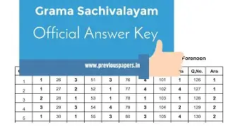 Grama Sachivalayam Answer Key 2019 - Official Answer Key Out