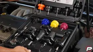 Test cooling system pressure quickly with the Powerbuilt 22 Piece cooling system pressure test kit