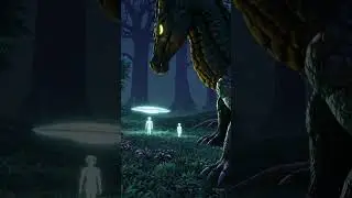 When Dragons Meet Aliens 👽🐉 #AlienEncounter #DragonVsUFO #SciFiFantasy