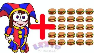 POMNI + 25 HAMBURGERS = ??? | Jax + Gym = ??? | The Amazing Digital Circus LEXV27 animations