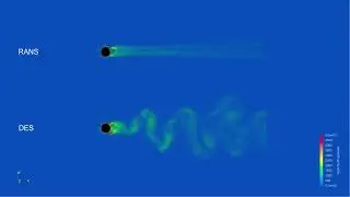 Fluid Simulation (CFD) | Comparison of turbulence models RANS and DES | OpenFOAM