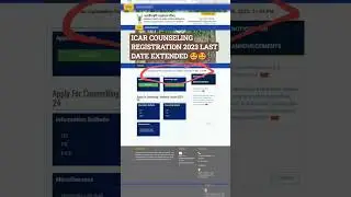 ICAR Counseling Registration 2023 Last Date Extended🤩 #icarcounselling2023 #latest #icarrankcard2023