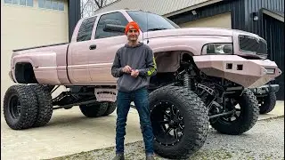 The Pink Dually Drags Gabe Farrells Dually Out Of The River!!