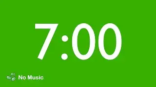 7 Minute Countdown - No Music with Simple Beeps - Green Screen