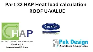 MEP Autocad Design course in Urdu / Hindi Part-32 - HAP Heat load calculation - Roof U-Value
