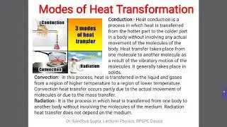 Modes of Heat Transformation (Applied Physics) by Dr. Sandhya Gupta, RP GPC DAUSA