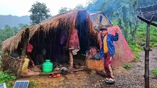 Traditional Nepali Mountain Village life into Rainfall Time || Beautiful Mountains village life ||