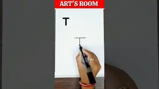 How To Draw A Car With Letter T | Very Easy Drawing Idea For Beginners #shorts
