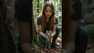 Heroic Rescue: Girl Saves Cat Trapped in the Forest 🌲🐱 #CatRescue #HeroicGirl #ForestAdventure #AI