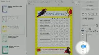Editable chore chart from Better day printables. Fully customisable to your child.