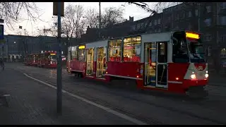 Poland, Bytom, tram 17 ride from Plac Sikorskiego Łagiewniki Targowisko