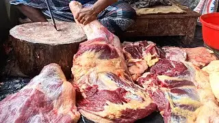 Most Delicious Cow Leg Cutting Skills 🍖 Excellent Village Meat Market In Bangladesh