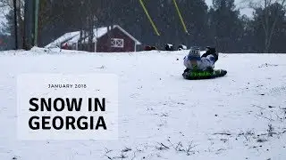 Athens, Georgia Snow Day with Best Sled Ever