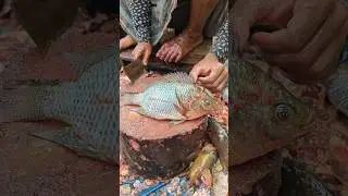 Amazing! Telapia Fish Cutting Skills by Expert Fish Cutter 😦😱 || #shorts #fishcutting_skills