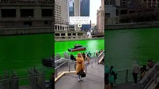 Chicago Loves to Celebrate St Paddy's Day 🍀! #chicago #chicagotravel #stpaddysday #chicagoriver