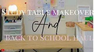 Study tablemakeover & back to school shopping haul| creative corner  #tablemakeover #creativecorner