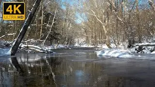 3 HOUR VIDEO & SOUNDS FOR DEEP SLEEP, FOCUS & STUDY: Peaceful Snowy River (4K UHD / No Music)