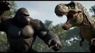 King Kong vs Dinosaurs | Epic Battle for Survival | Cinematic Fight Scene #KingKong #Dinosaurs