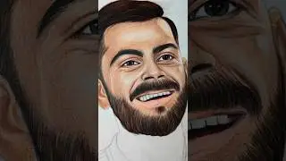 Virat Kohli Colour Drawing 😍#shorts #viratkohli #art